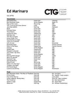 Ed Marinaro Resume