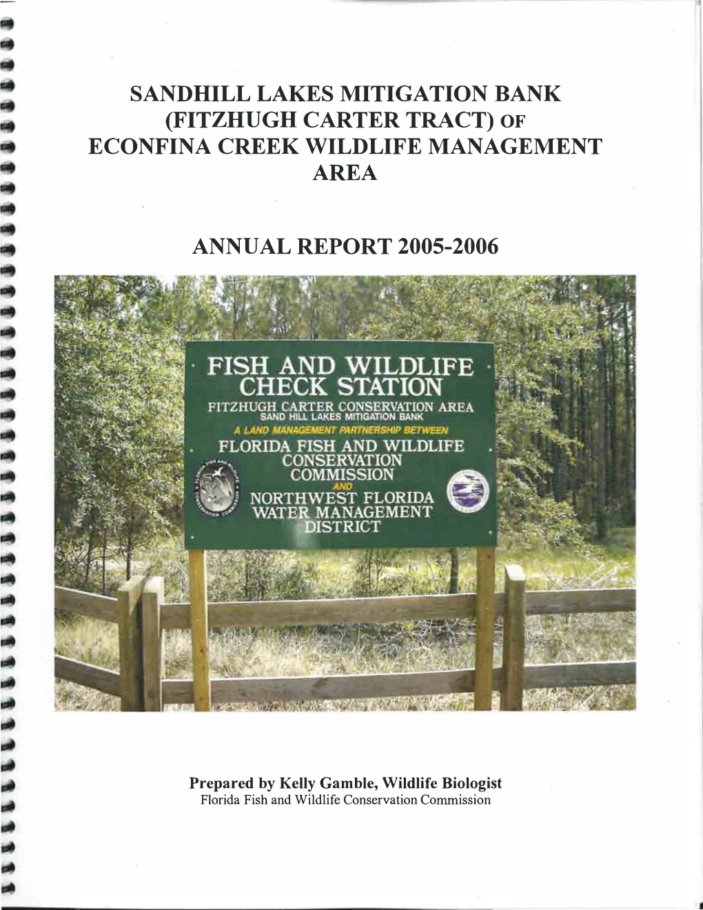 Sandhill Lakes Mitigation Bank (Fitzhugh Carter Tract) of Econfina Creek Wildlife Management Area