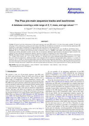 The Pisa Pre-Main Sequence Tracks and Isochrones a Database Covering a Wide Range of Z, Y, Mass, and Age Values�,