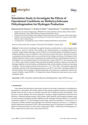 Simulation Study to Investigate the Effects of Operational Conditions On