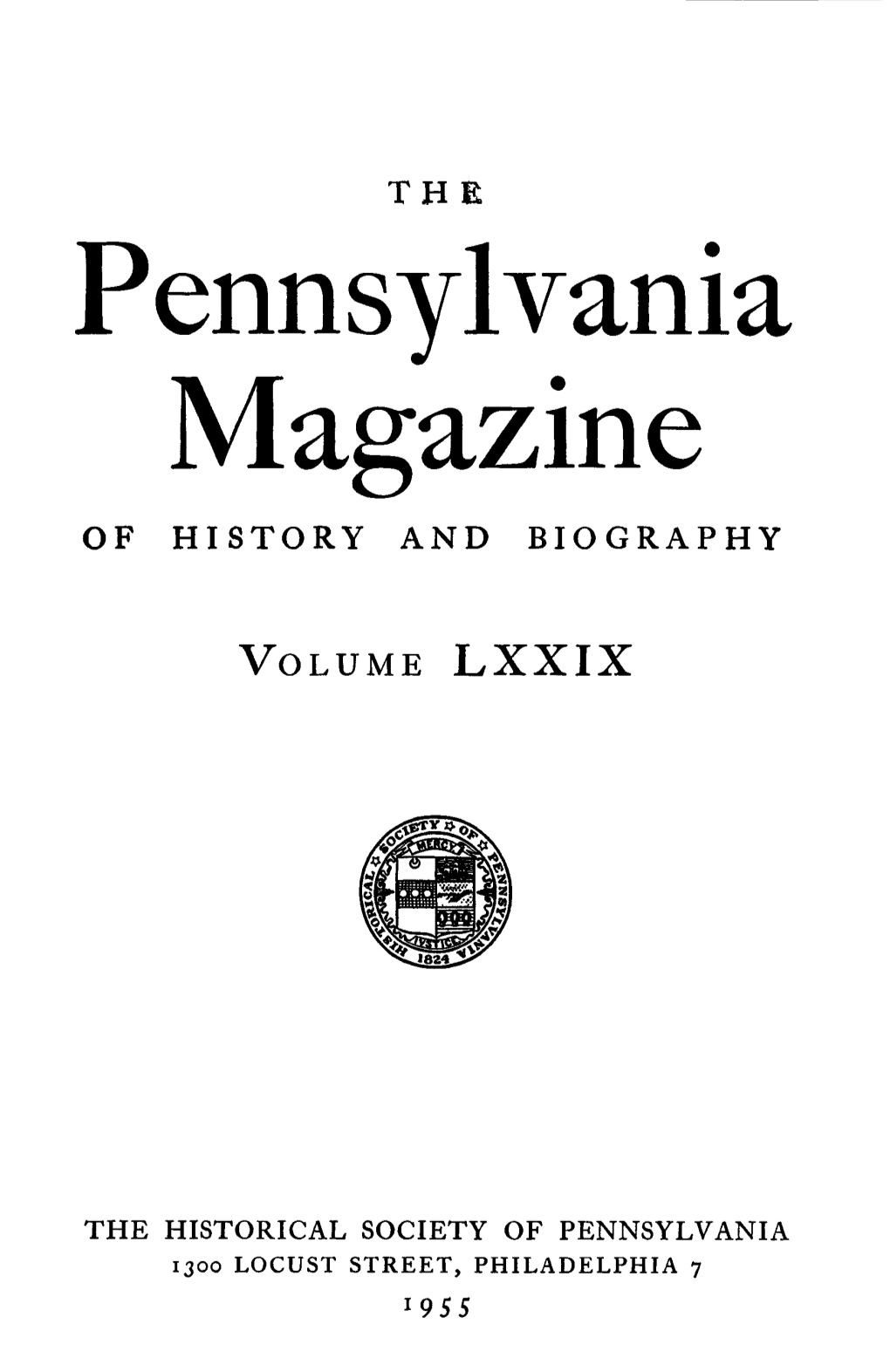 Pennsylvania Magazine of HISTORY and BIOGRAPHY