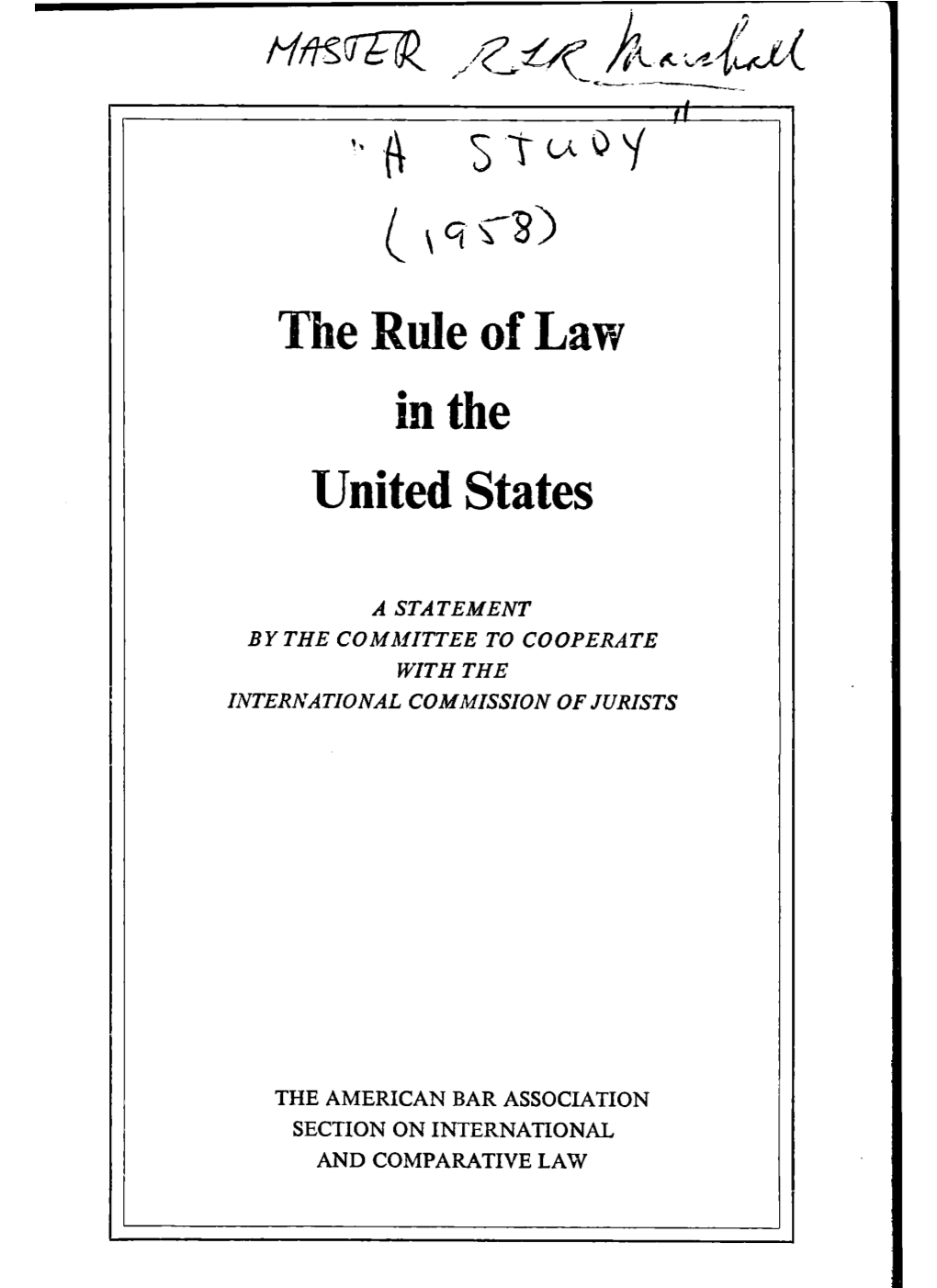 The Rule of Law in the United States