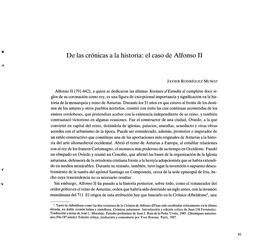 De Las Crónicas a La Historia: El Caso De Alfonso 11