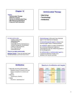Chapter 12 Antimicrobial Therapy Antibiotics