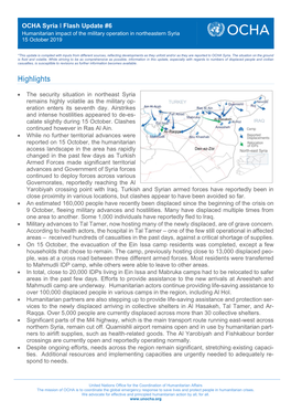 OCHA Syria Flash Update