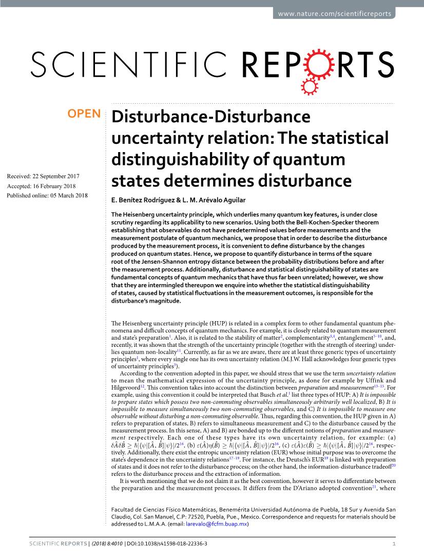The Statistical Distinguishability of Quantum States Determines Disturbance
