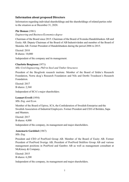 Information About Proposed Directors.Pdf Download