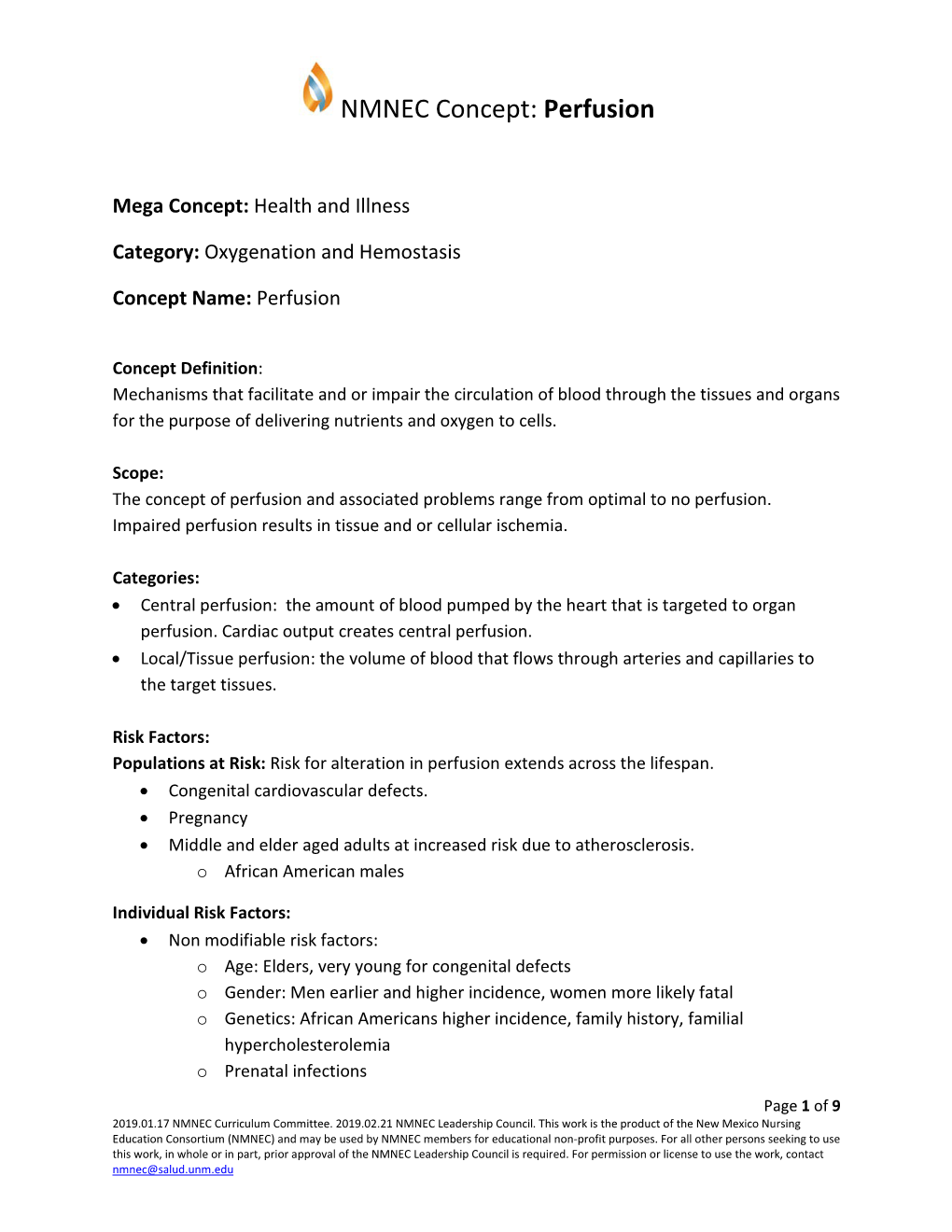 NMNEC Concept: Perfusion