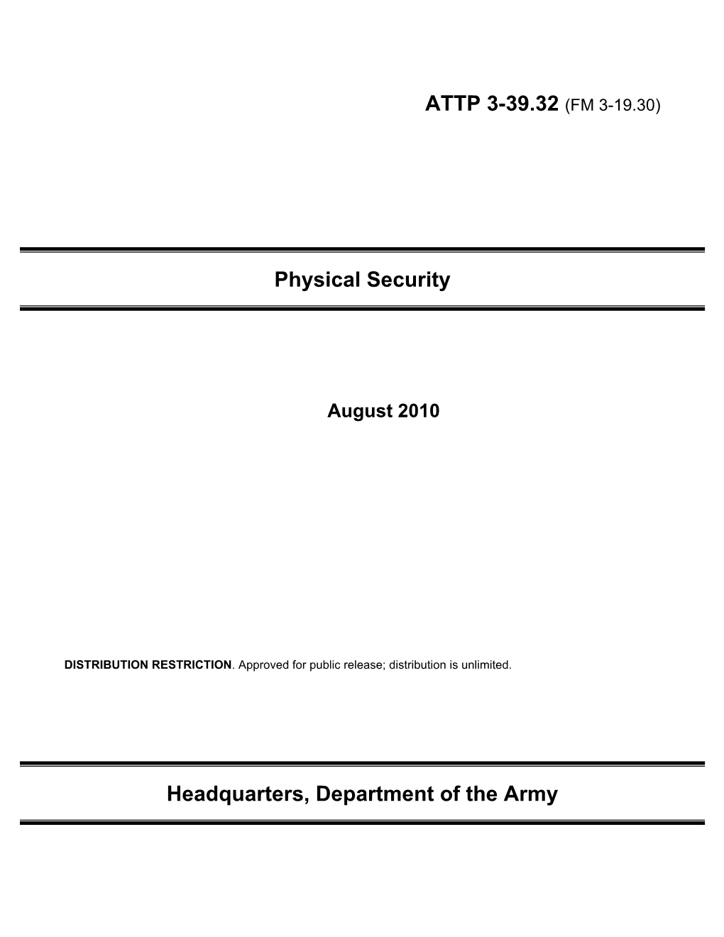 ATTP 3-39.32 (FM 3-19.30) Physical Security