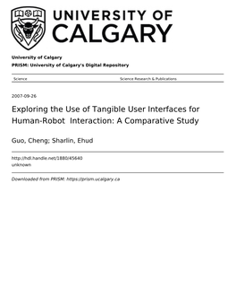 Exploring the Use of Tangible User Interfaces for Human-Robot Interaction: a Comparative Study