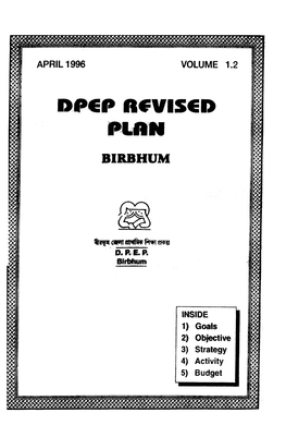 Dpep Revised Plan Birbhum April 1996 Volume