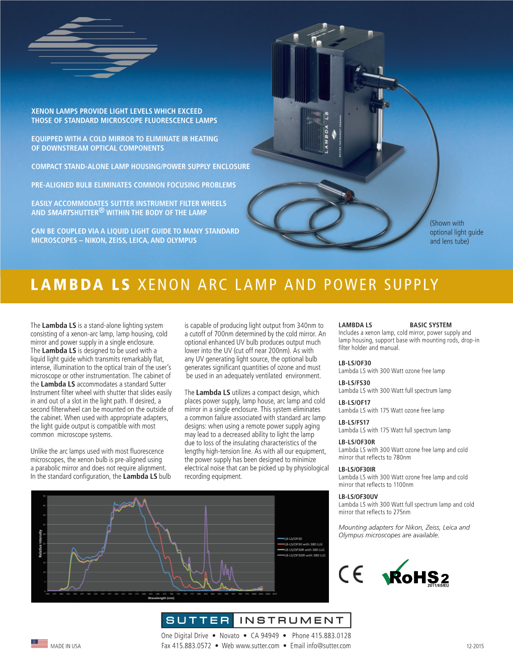 Lambda Ls Xenon Arc Lamp and Power Supply