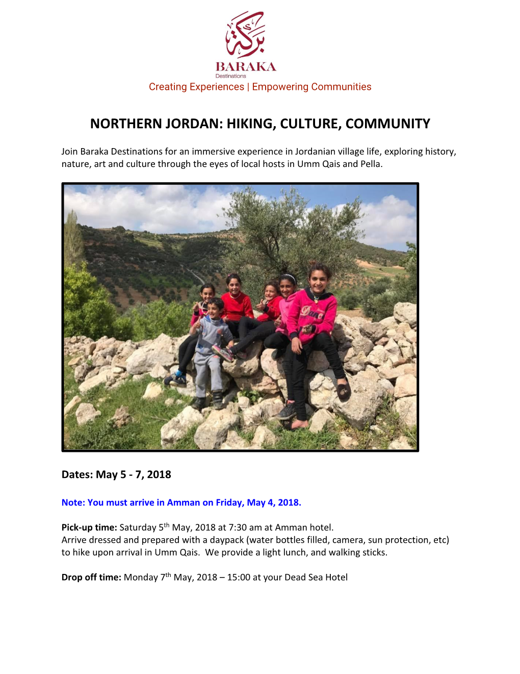 Northern Jordan: Hiking, Culture, Community