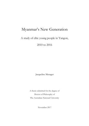 Myanmar's New Generation