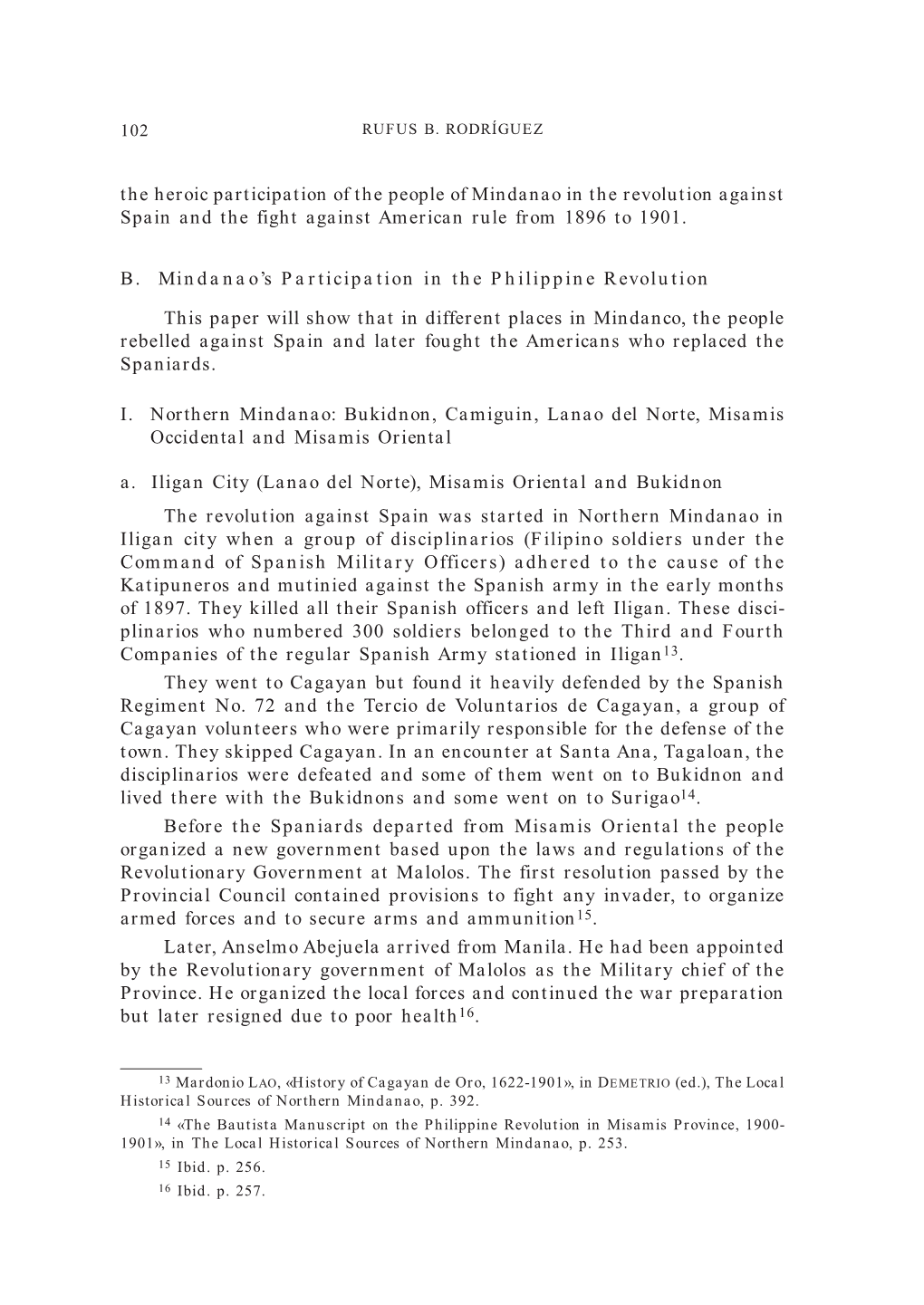 The Heroic Participation of the People of Mindanao in the Revolution Against Spain and the Fight Against American Rule from 1896 to 1901