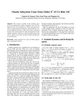 Chaotic Subsystem Come from Glider E of CA Rule