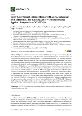 Early Nutritional Interventions with Zinc, Selenium and Vitamin D for Raising Anti-Viral Resistance Against Progressive COVID-19