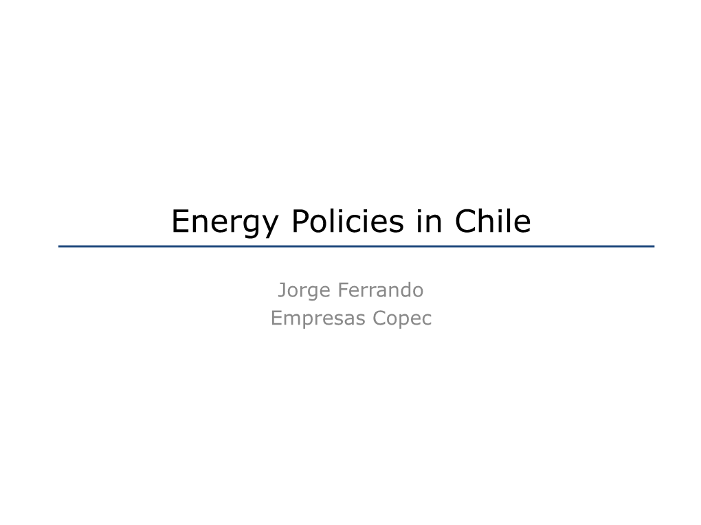 Energy Policies in Chile