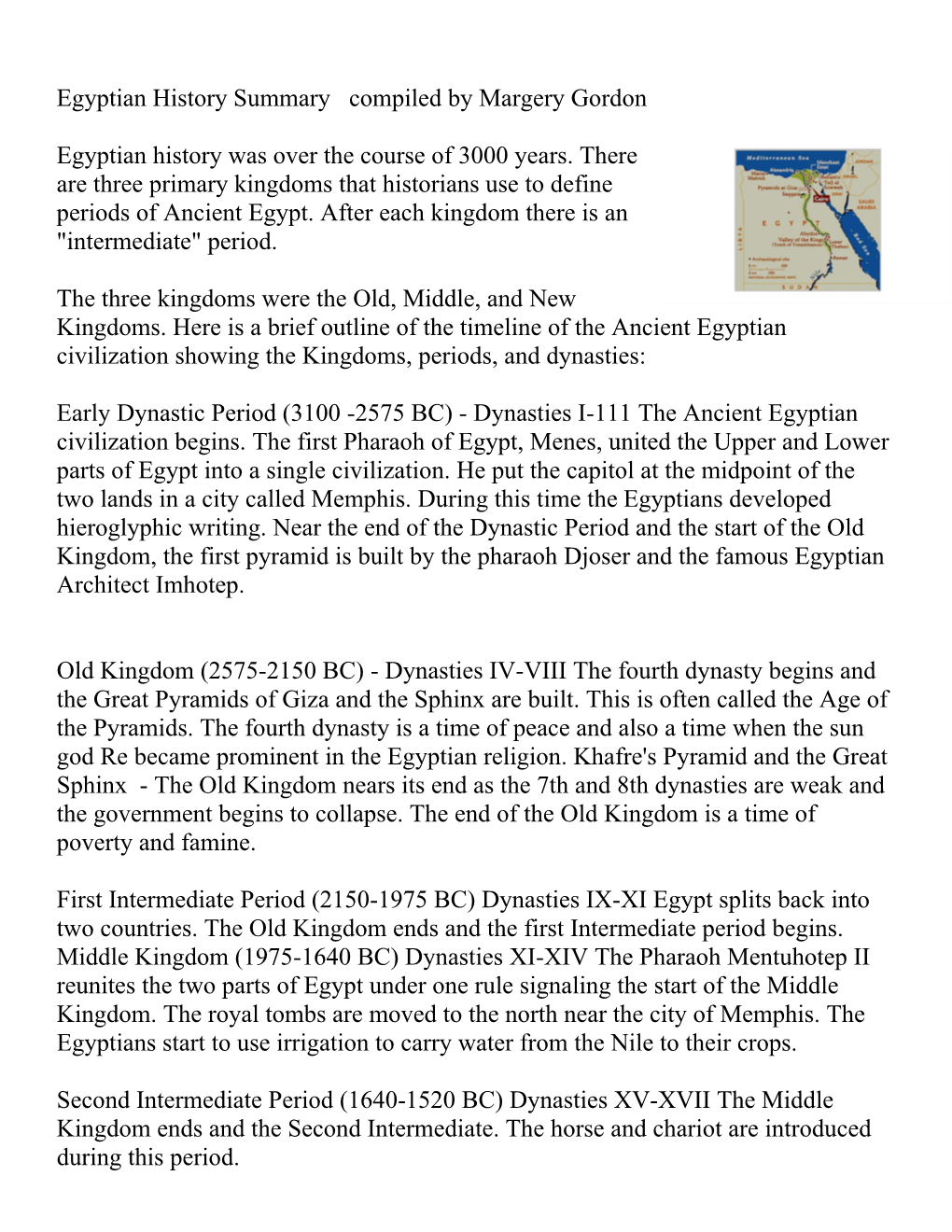 Egypt Time Line.Docx