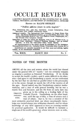 Occult Review V29 N3 Mar 1919