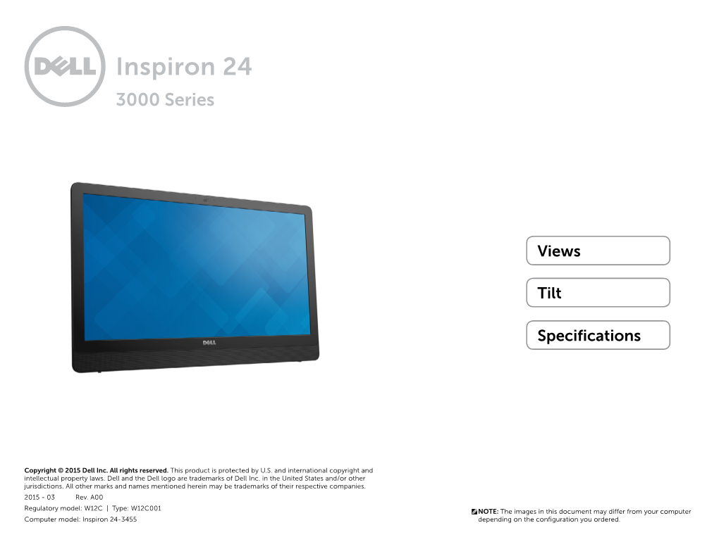 Inspiron 24 3455 Specifications