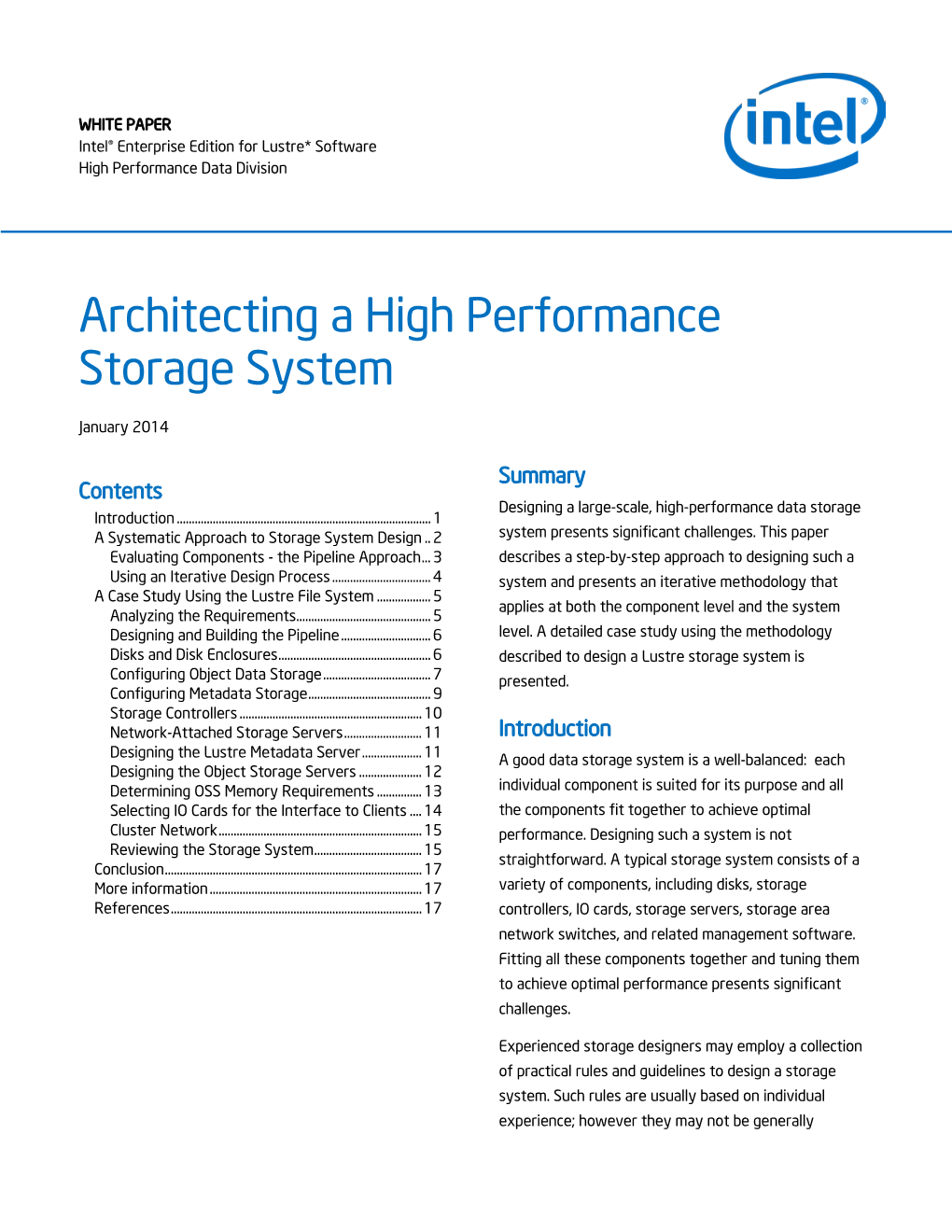 Architecting a High Performance Storage System