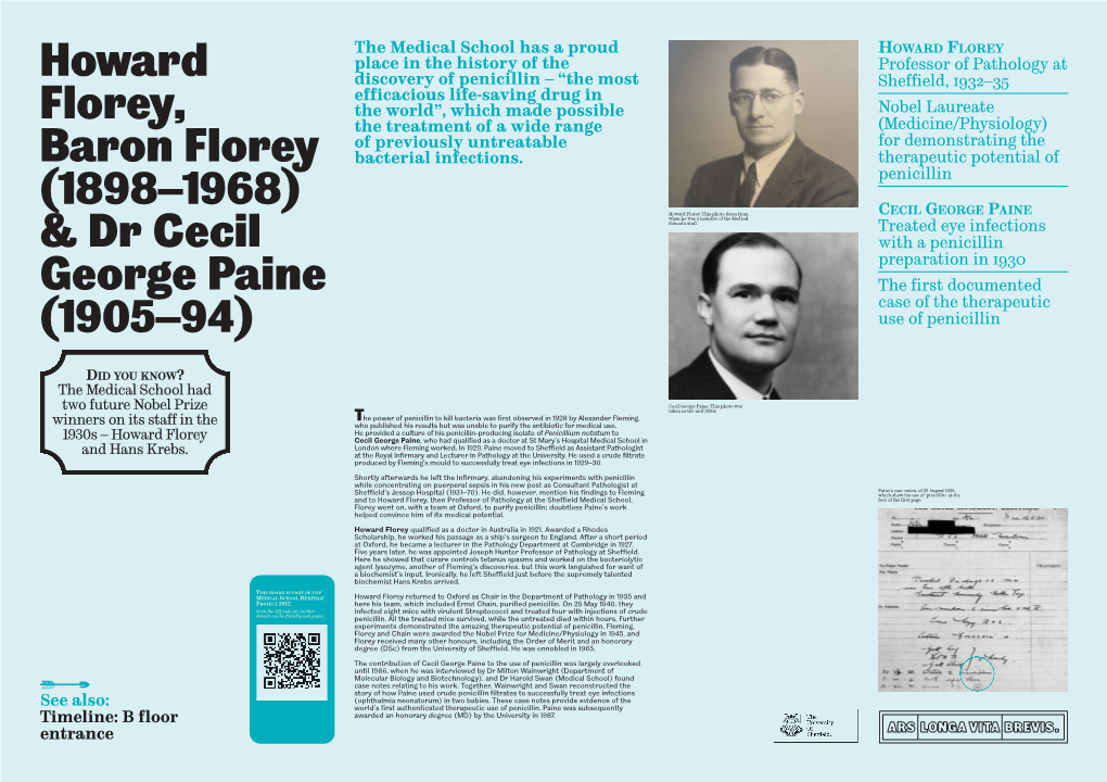 Medicine/Physiology) of Previously Untreatable for Demonstrating the Baron Florey Bacterial Infections