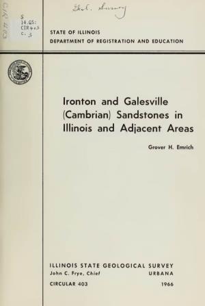 Ironton and Galesville (Cambrian) Sandstones in Illinois and Adjacent Areas