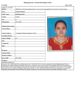 Missing Person - Period Wise Report (CIS) 17/11/2020 Page 1 of 50