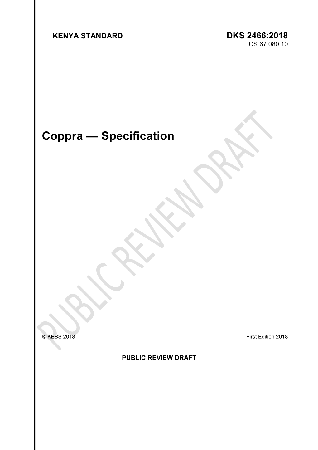 Coppra — Specification