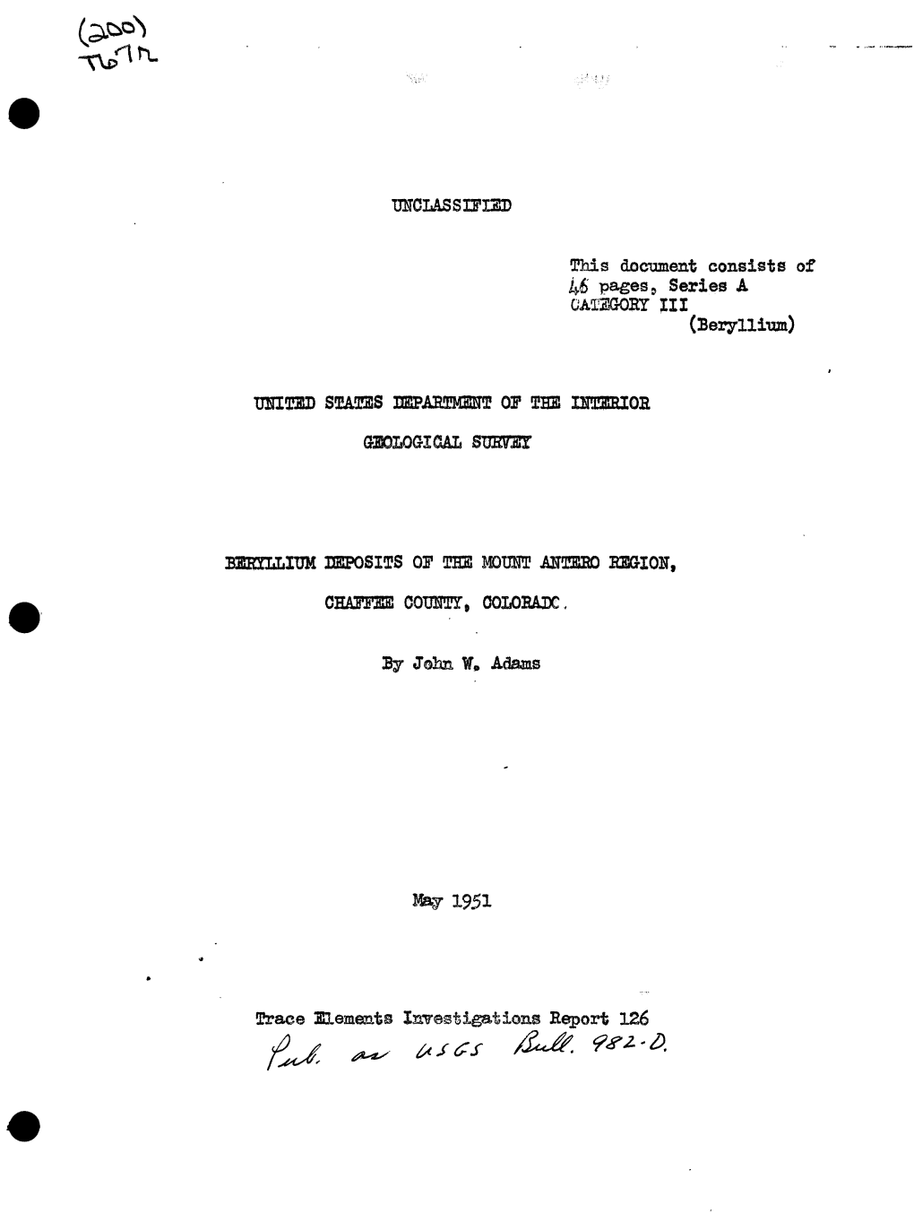 This Document Consists of 46 Pages5 Series a OAESGOEY III UHITSD
