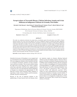 Seroprevalence of Newcastle Disease, Chicken Infectious Anemia and Avian Influenza in Indigenous Chickens in Grenada, West Indies