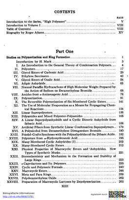 Part One Studies on Polymerization and Ping Formation 1 Introduction by H