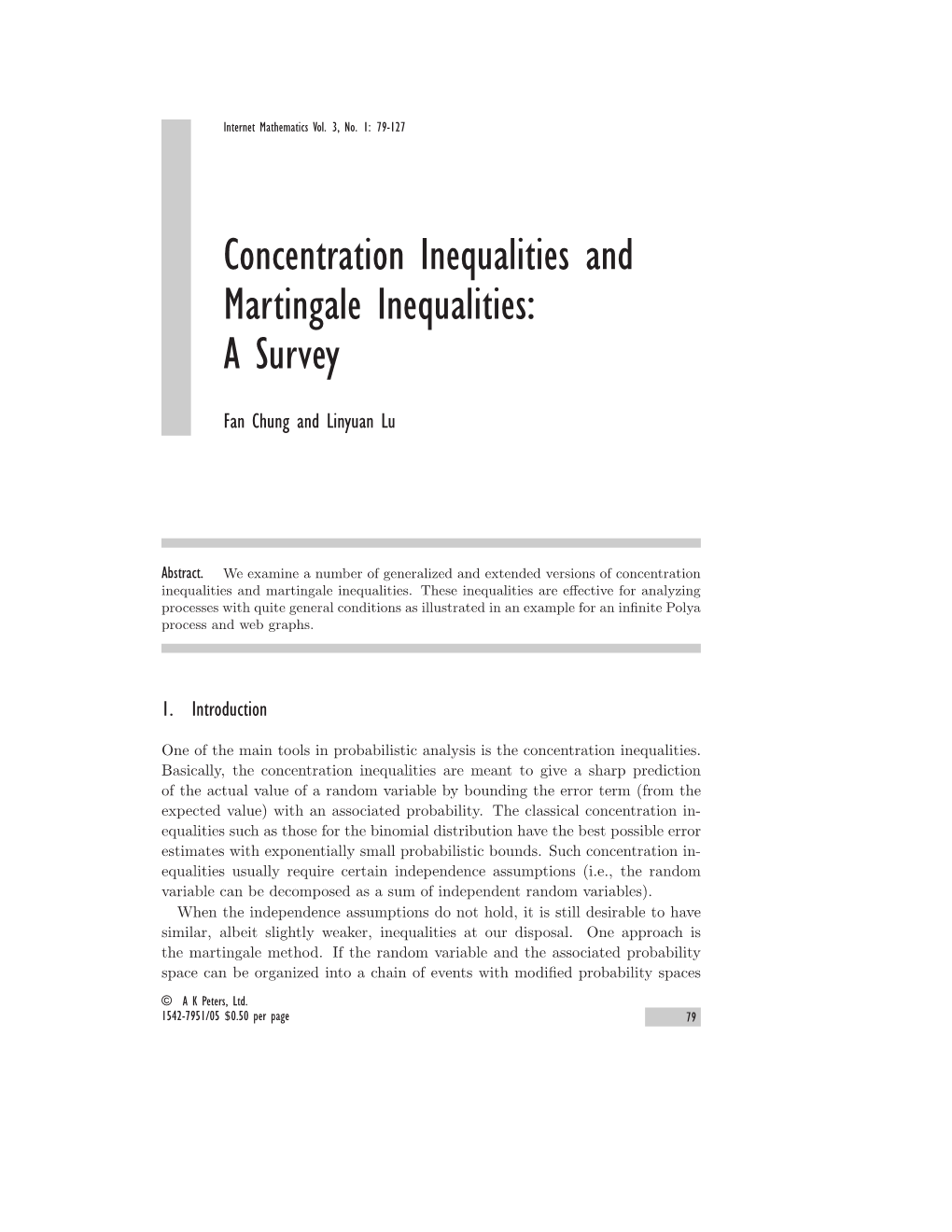 Concentration Inequalities and Martingale Inequalities: a Survey