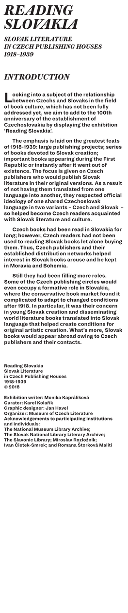 Reading Slovakia SLOK LITERTURE in CZECH PUBLISHING HOUSES  