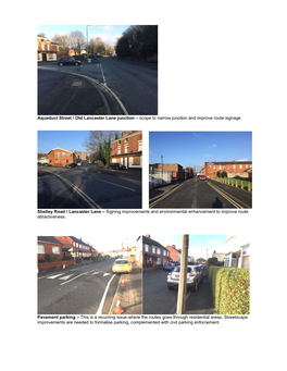 Aqueduct Street / Old Lancaster Lane Junction – Scope to Narrow Junction and Improve Route Signage