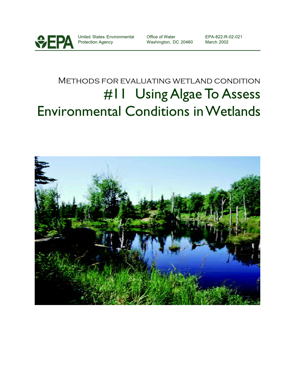 Using Algae to Assess Environmental Conditions in Wetlands