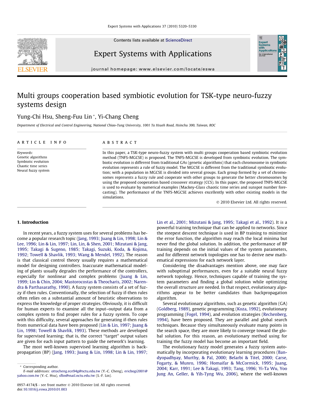 Multi Groups Cooperation Based Symbiotic Evolution for TSK-Type Neuro-Fuzzy Systems Design