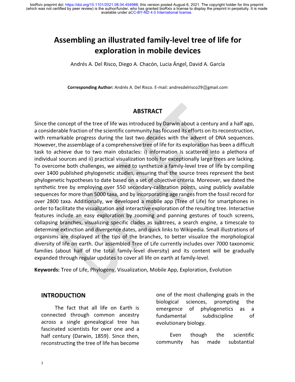 Assembling an Illustrated Family-Level Tree of Life for Exploration in Mobile Devices