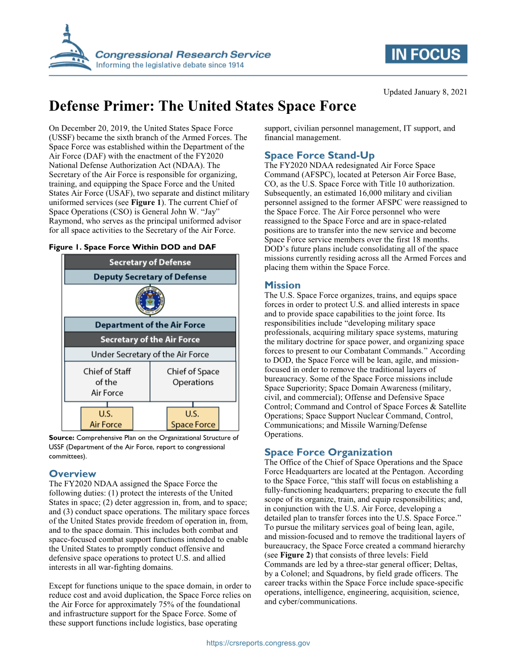 Defense Primer: the United States Space Force