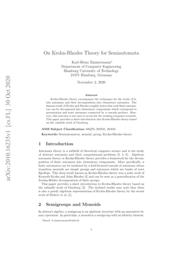 On Krohn-Rhodes Theory for Semiautomata