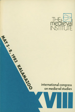 18Th International Congress on Medieval Studies