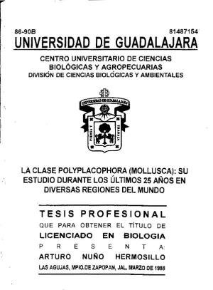Universidad De Guadalajara Centro Universitario De Ciencias Biologicas Y Agropecuarias Division De Ciencias Biowgicas Y Ambientales