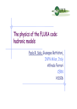 The Physics of the FLUKA Code: Hadronic Models