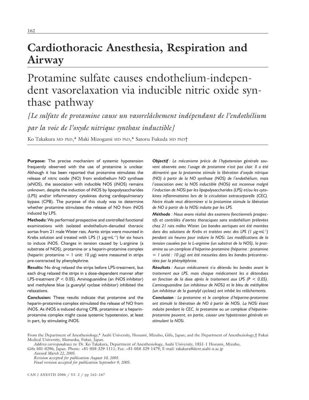 Protamine Sulfate Causes Endothelium-Indepen-Dent Vasorelaxation Via