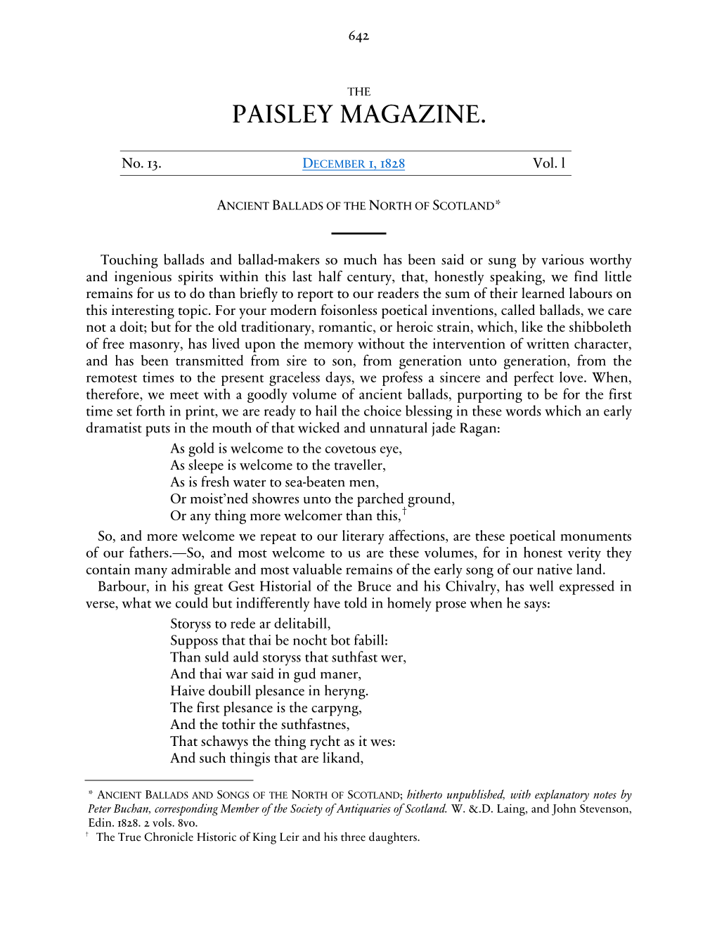 The Paisley Magazine, Vol. 1, No. 13, Dec. 1, 1828