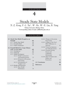 Chapter 4 – Steady State Models