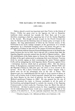 The Zaccaria of Phocaea and Chios. (1275-1329.)