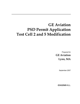 GE Aviation PSD Permit Application Test Cell 2 and 5 Modification