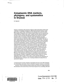 Cytoplasmic DNA Markers, Phylogeny, and Systematics in Oryzeae